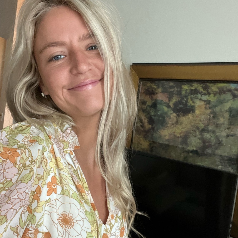 Nasty Gal Cream and Orange Pleated Long Sleeve Dress